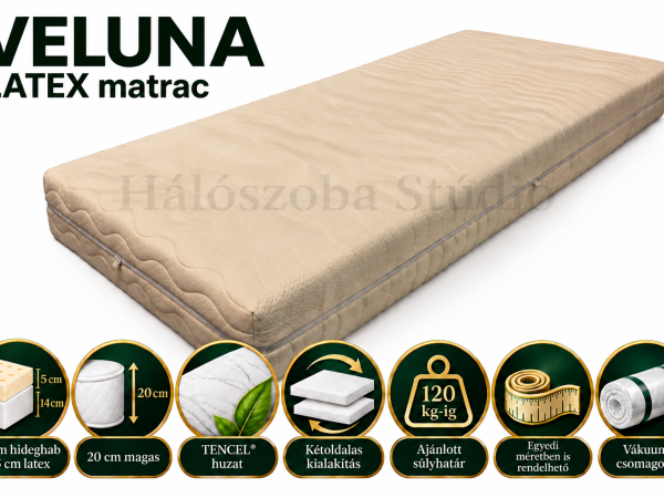 latex matrac, tencel huzattal